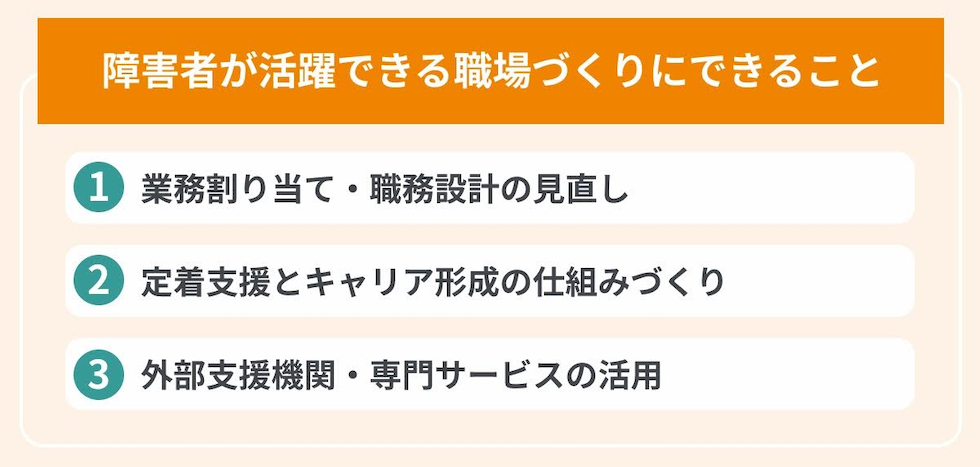 障害者が活躍できる職場づくりに企業ができることの画像