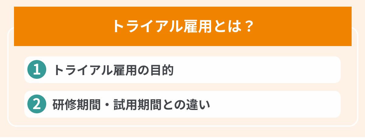 トライアル雇用の目的と試用期間との違いの画像